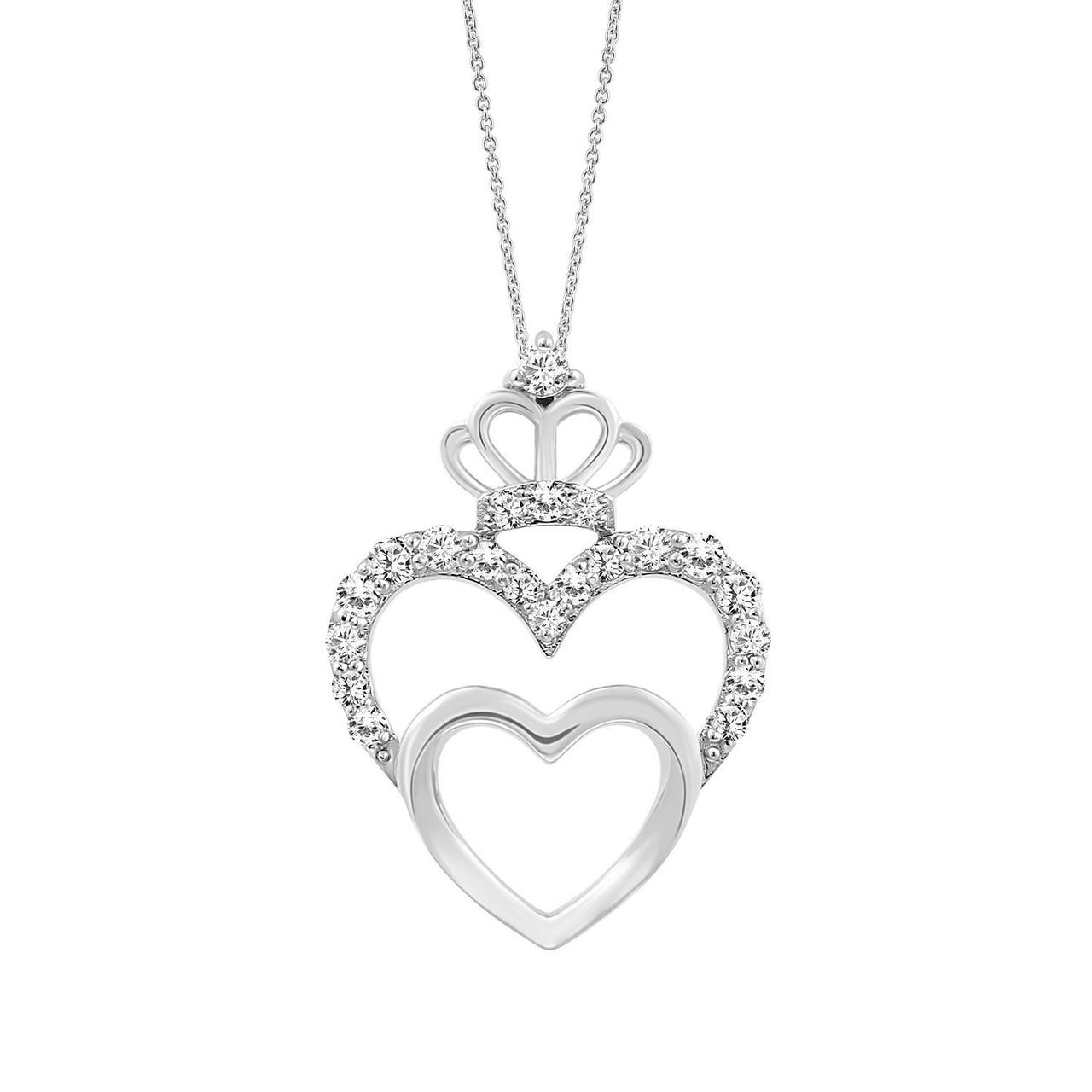 LADIES PENDANT 1/6 CT ROUND DIAMOND 10K WHITE GOLD