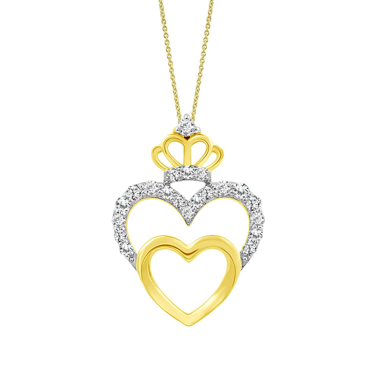 LADIES PENDANT 1/6 CT ROUND DIAMOND 10K YELLOW GOLD