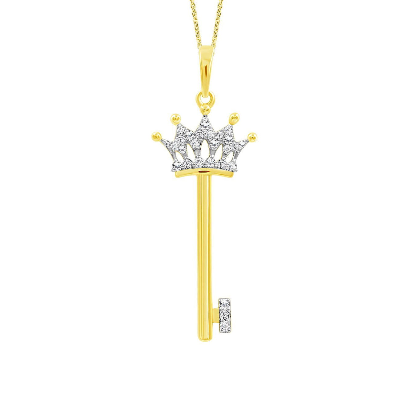 LADIES PENDANT 1/6 CT ROUND DIAMOND 10K YELLOW GOLD