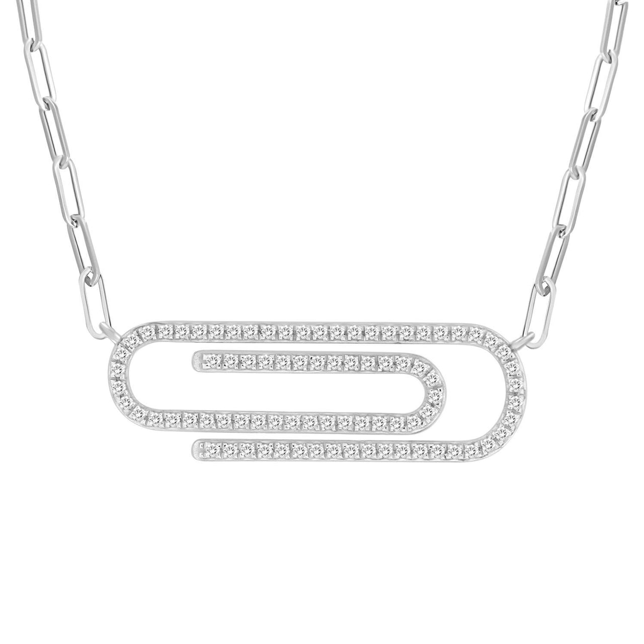 LADIES DIAMOND NECKLACE 1/4 CT ROUND DIAMOND 10K WHITE GOLD