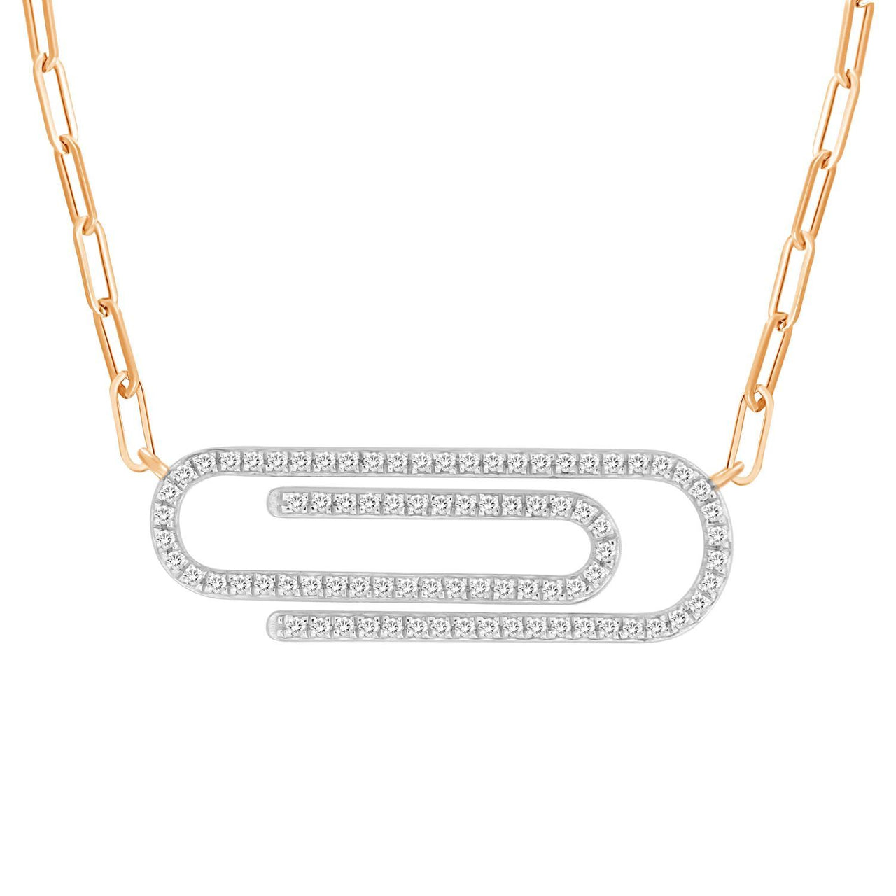 LADIES DIAMOND NECKLACE 1/4 CT ROUND DIAMOND 10K ROSE GOLD