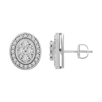 Thumbnail for LADIES EARRINGS 1/2 CT ROUND DIAMOND 14K WHITE GOLD