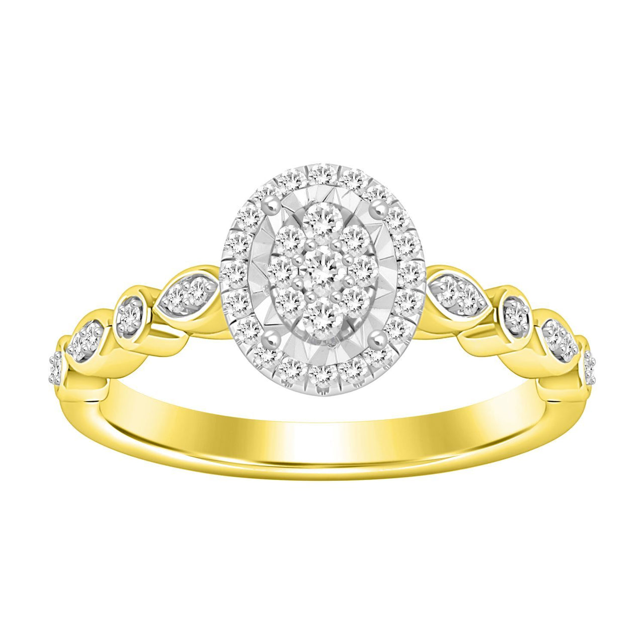 LADIES RING 1/5 CT ROUND DIAMOND 10K YELLOW GOLD