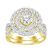 LADIES BRIDAL RING SET 2 CT ROUND/DIAMOND 14K YELLOW GOLD