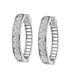 LADIES HOOPS EARRING 2 CT ROUND DIAMOND 10K WHITE GOLD