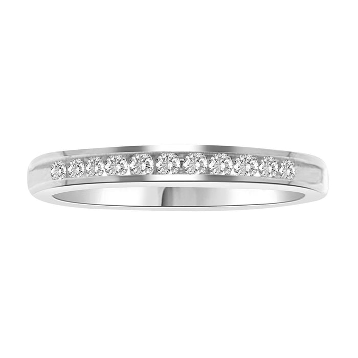 LADIES BAND 1/4 CT ROUND DIAMOND 14K WHITE GOLD