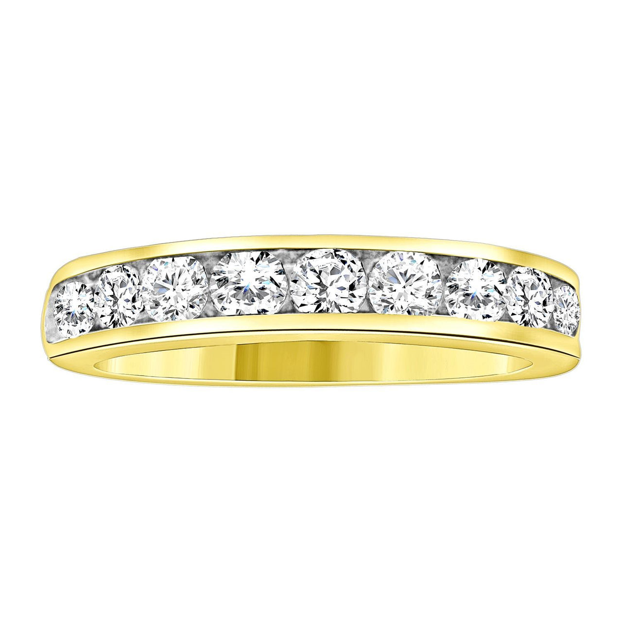 LADIES BAND 1 CT ROUND DIAMOND 14K YELLOW GOLD