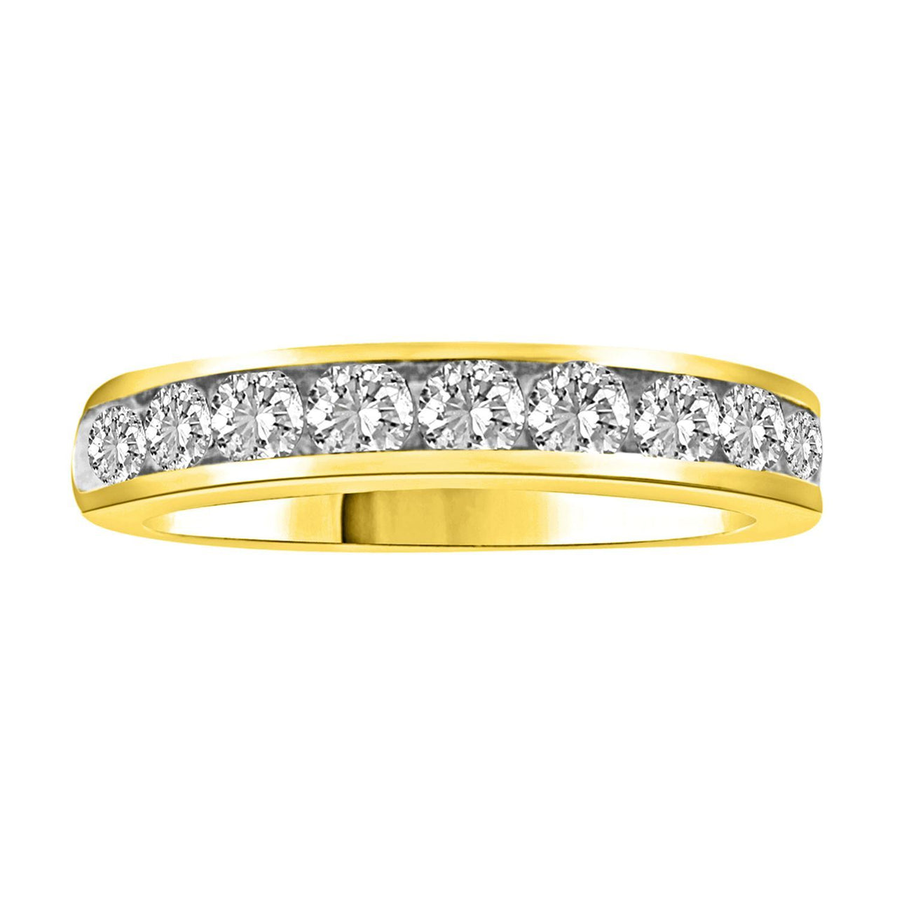 LADIES BAND 3/4 CT ROUND DIAMOND 14K YELLOW GOLD