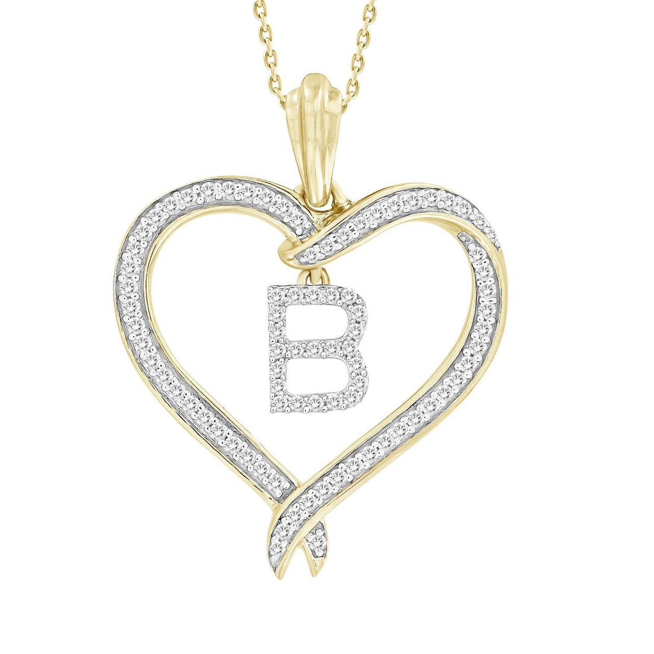 LADIES PENDANT 1/4 CT ROUND DIAMOND 10K YELLOW GOLD