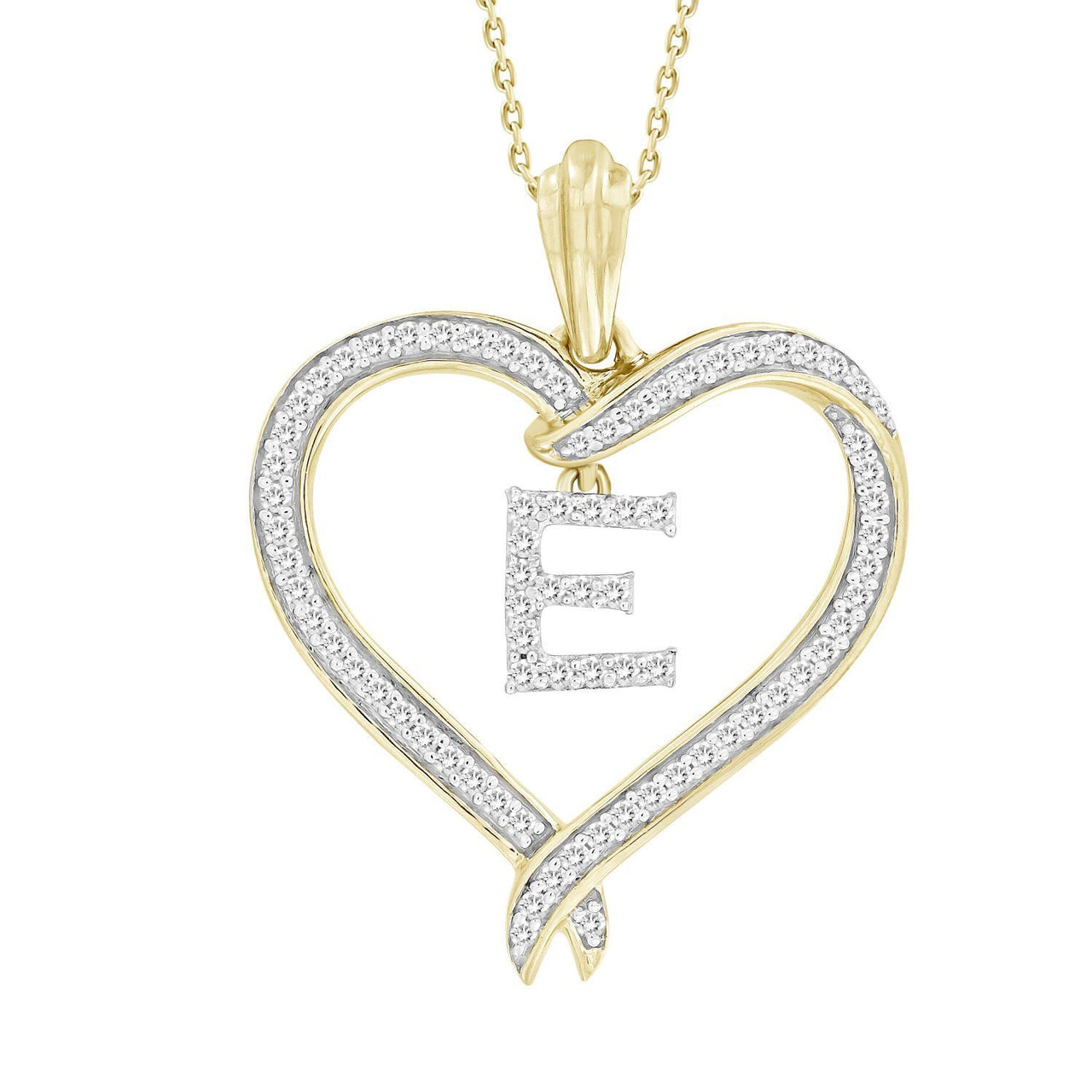 LADIES PENDANT 1/4 CT ROUND DIAMOND 10K YELLOW GOLD
