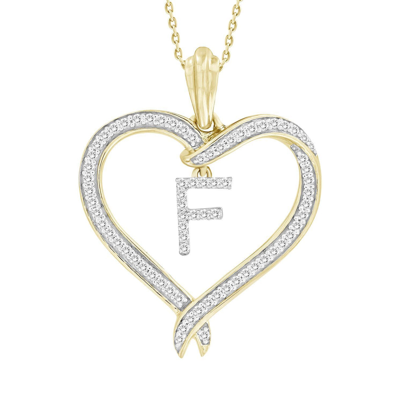 LADIES PENDANT 1/4 CT ROUND DIAMOND 10K YELLOW GOLD
