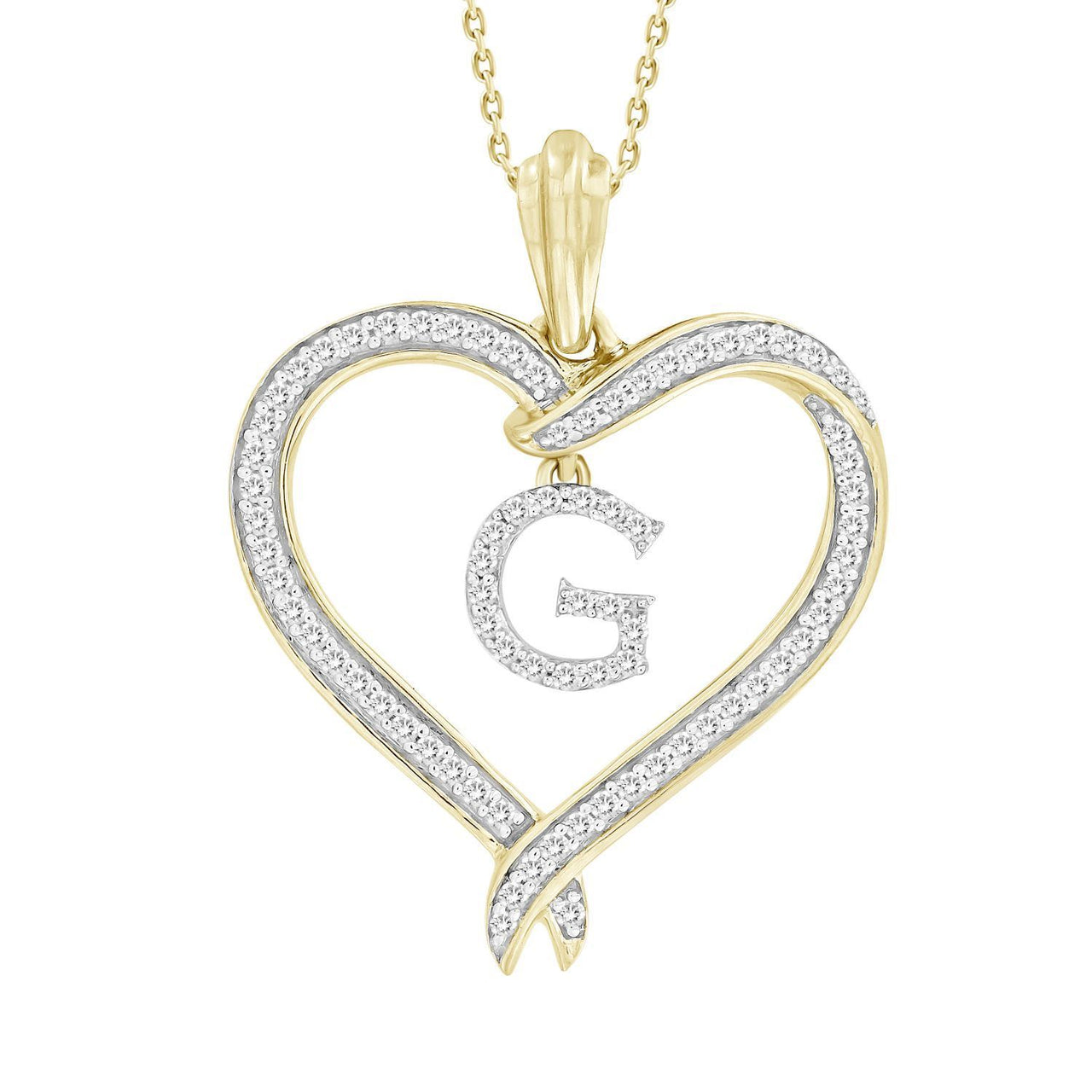 LADIES PENDANT 1/4 CT ROUND DIAMOND 10K YELLOW GOLD
