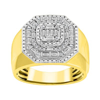 Thumbnail for MEN'S RING 1/2 CT ROUND/BAGUETTE DIAMOND 10K YELLOW GOLD