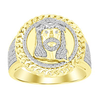 Thumbnail for MEN'S RING 1/2 CT ROUND DIAMOND 10K YELLOW GOLD