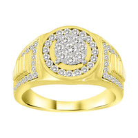 Thumbnail for MEN'S RING 1 CT ROUND DIAMOND 10K YELLOW GOLD