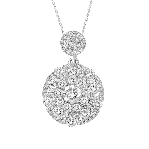 LADIES PENDANT 3/4 CT ROUND DIAMOND 10K WHITE GOLD