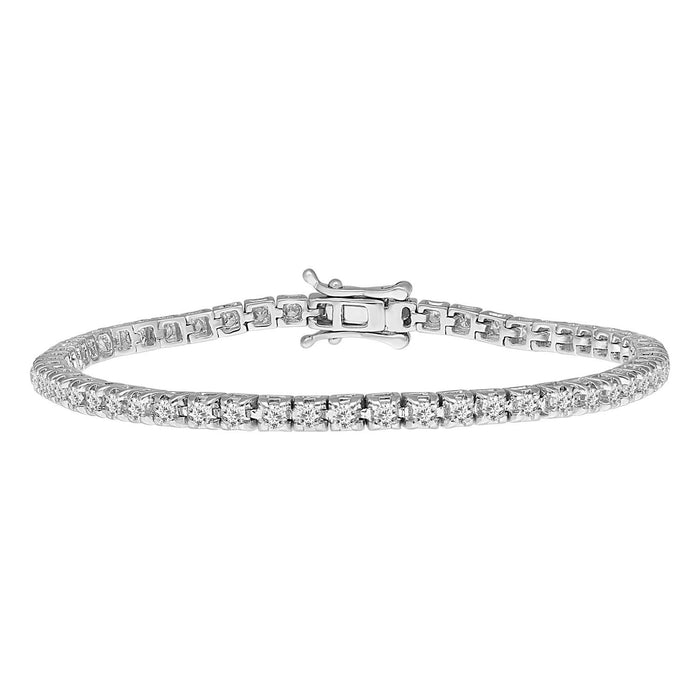 LADIES BRACELET 2 CT ROUND DIAMOND 14K WHITE GOLD