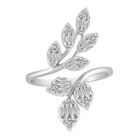 Thumbnail for LADIES RING 1/2 CT ROUND/BAGUETTE DIAMOND 10K WHITE GOLD