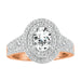 LADIES ENGAGEMENT RING SETTING 1 1/2 CT TW ROUND DIAMOND 14K ROSE GOLD-CTR 3/4 CT OVAL (THE CENTER DIAMOND IS SOLD SEPARATELY) (SI QUALITY)