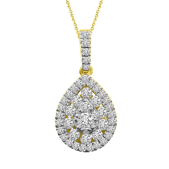 LADIES PENDANT 1/3  CT ROUND DIAMOND 14K YELLOW GOLD