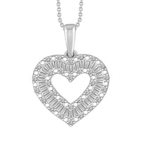 Thumbnail for LADIES PENDANT 1/4 CT ROUND/BAGUETTE DIAMOND 10K WHITE GOLD