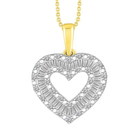 Thumbnail for LADIES PENDANT 1/4 CT ROUND/BAGUETTE DIAMOND 10K YELLOW GOLD