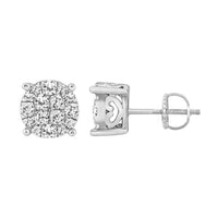 Thumbnail for LADIES EARRING 1/2 CT ROUND DIAMOND 10K WHITE GOLD