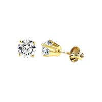 Thumbnail for LADIES EARRING 1/6 CT ROUND DIAMOND 14K YELLOW GOLD
