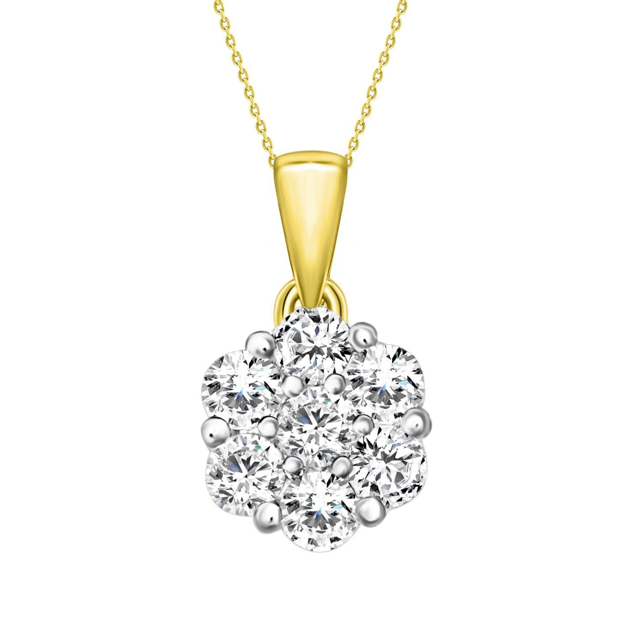 LADIES PENDANT 3/4 CT ROUND DIAMOND 14K YELLOW GOLD