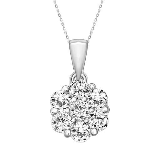 LADIES PENDANT 1 CT ROUND DIAMOND 14K WHITE GOLD