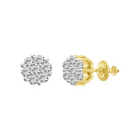 Thumbnail for LADIES EARRINGS 1/10 CT ROUND DIAMOND 10K YELLOW GOLD