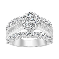 Thumbnail for LADIES RING 3 CT ROUND/BAGUETTE DIAMOND 10K WHITE GOLD