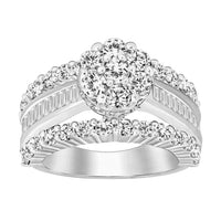 Thumbnail for LADIES RING 4 CT ROUND/BAGUETTE DIAMOND 10K WHITE GOLD