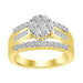 LADIES RING 1 1/2 CT ROUND/BAGUETTE DIAMOND 10K YELLOW GOLD