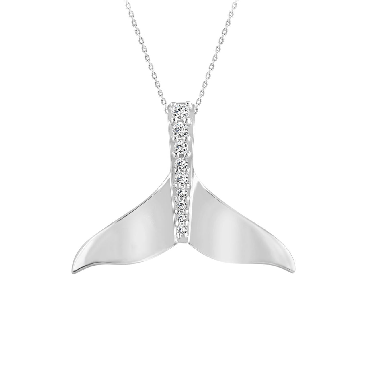 LADIES PENDANT 1/10 ROUND DIAMOND 10K WHITE GOLD
