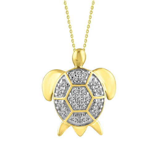 LADIES PENDANT 1/6 ROUND DIAMOND 10K YELLOW GOLD