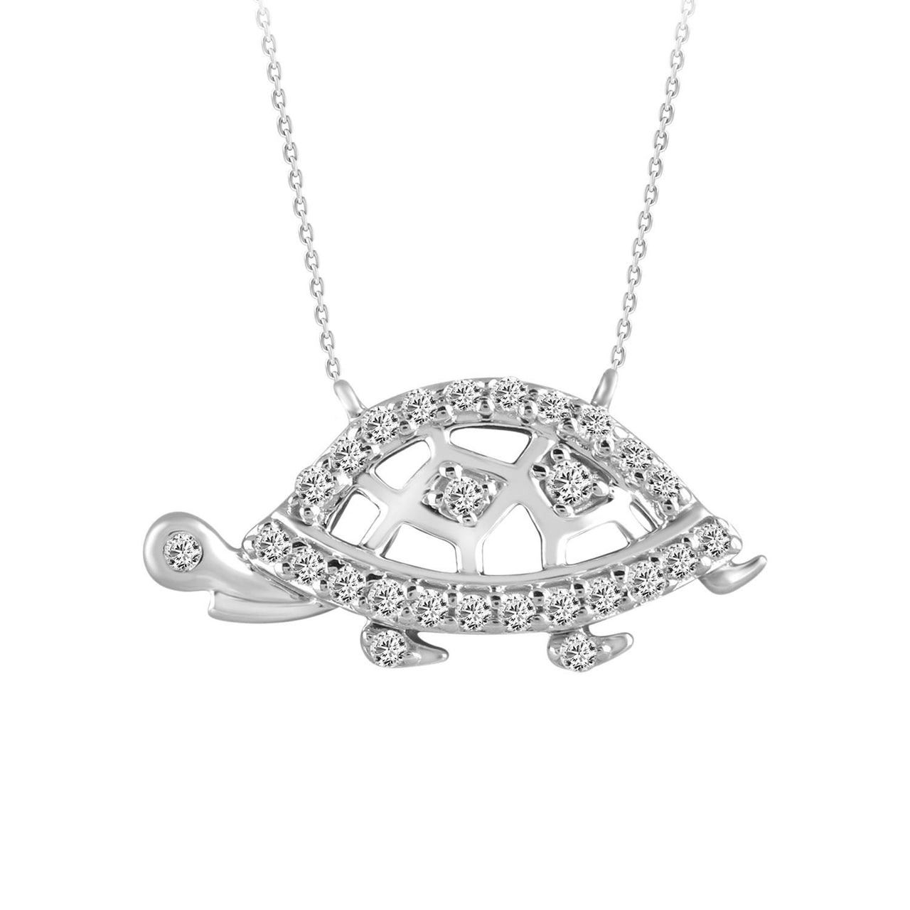 LADIES PENDANT 1/6 ROUND DIAMOND 10K WHITE GOLD