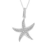 Thumbnail for LADIES PENDANT 1/10 ROUND DIAMOND 10K WHITE GOLD