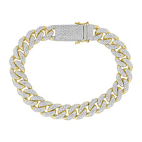 Thumbnail for MEN'S BRACELET 3 3/8 CT ROUND DIAMOND 10K YELLOW GOLD