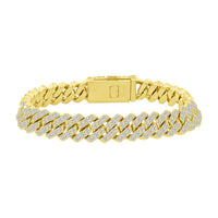 Thumbnail for MEN'S BRACELET 6 1/3 CT BAGUETTE DIAMOND 10K YELLOW GOLD