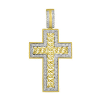 Thumbnail for MEN'S CROSS 1 CT ROUND DIAMOND 10K YELLOW GOLD