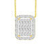 LADIES PENDANT 1/2 CT ROUND/BAGUETTE DIAMOND 10K YELLOW GOLD