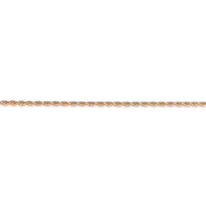 14k Rose Gold 1.50mm Diamond-cut Rope Chain
