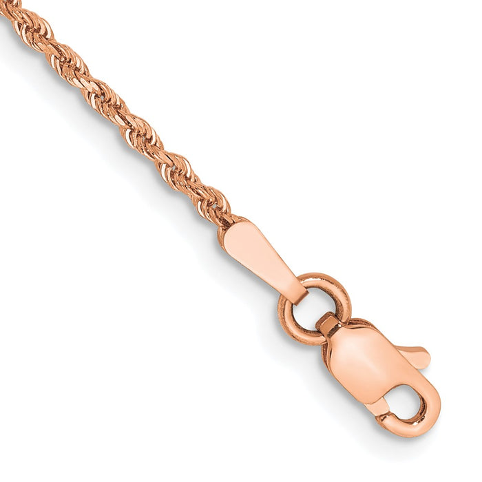 14k Rose Gold 1.75mm D/C Rope Chain