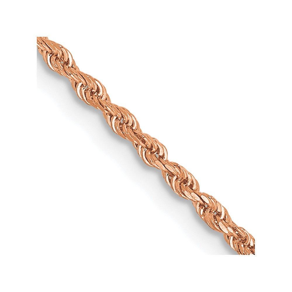 14k Rose Gold 1.50mm Diamond-cut Rope Chain