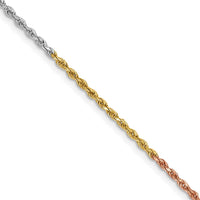 Thumbnail for 14k Tri-Color 1.5mm Diamond-cut Rope Chain
