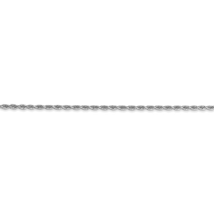 14k White Gold 1.5mm Diamond-cut Rope Chain