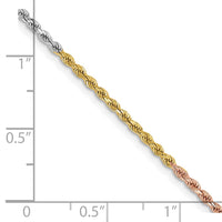 Thumbnail for 14k Tri-Color 1.75mm Diamond-cut Rope Chain