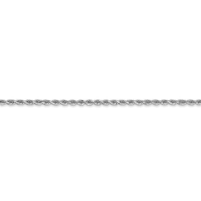 14k White Gold 1.75mm Diamond-cut Rope