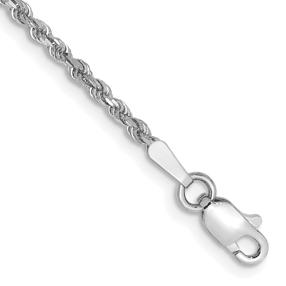 14k White Gold 1.75mm Diamond-cut Rope